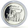Zambia 500 kwacha Human Rights Association Lion Cub Lamb proof silver coin 1994