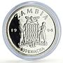 Zambia 500 kwacha Human Rights Disabled Persons Elephants proof silver coin 1994