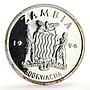 Zambia 500 kwacha Human Rights Clean Environment Duck proof silver coin 1994