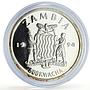 Zambia 500 kwacha Human Rights Clean Environment Duck proof silver coin 1994
