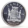 Zambia 500 kwacha Human Rights Clean Environment Duck proof silver coin 1994