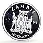 Zambia 500 kwacha Human Rights Women's Rights Politics proof silver coin 1994