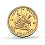 Uganda 4000 shillings Endangered Wildlife Elephants Pattern silver coin 1995
