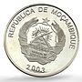 Mozambique 1000 meticais Athens Olympic Games Football Pattern silver coin 2003
