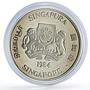 Singapore 10 dollars Lunar Calendar Year of the Rat Mouse proof silver coin 1984