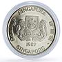 Singapore 10 dollars Lunar Calendar Year of the Rabbit proof silver coin 1987