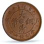 China Hupeh 10 cash Guangxu Dragon Uncircled Y-122 MS62 PCGS copper coin 1909
