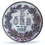 Sweden 5 ore King Oscar I Coinage KM-690 MS65 PCGS bronze coin 1857