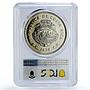 Costa Rica 100 colones Conservation Manatee Fauna MS67 PCGS silver coin 1974