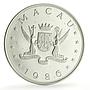 China Macau 100 patacas Lunar Calendar Year of the Tiger proof silver coin 1986
