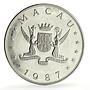 China Macau 100 patacas Lunar Calendar Year of the Rabbit proof silver coin 1987
