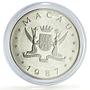 China Macau 100 patacas Lunar Calendar Year of the Rabbit proof silver coin 1987