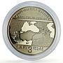 Georgia 3 lari BTC Baku Tbilisi Ceyhan Oil Pipelines Launch proof CuNi coin 2006
