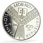 Slovakia 200 korun D-Day Normandy Landings Plane Aviation proof silver coin 1994
