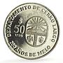 Uruguay 50 pesos Melo City 200th Anniversary Carro Largo proof silver coin 1996
