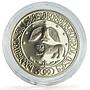 Georgia 10 lari State System 3000th Anniversary Eagle Lion silver coin 2000