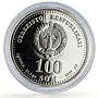Uzbekistan 100 som Great Ancestors Scientist Al Biruni proof silver coin 1999