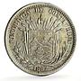 Costa Rica 25 centavos First Republic Coinage 9Ds G W KM-127.2 silver coin 1887