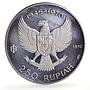 Indonesia 250 rupiah Independence Manjusri Statue KM-24 proof silver coin 1970
