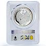 Laos 50 kip Prehistoric Megalosaurus Dinosaurs PR69 PCGS silver coin 1995