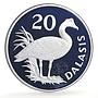 Gambia 20 and 40 dalasis Goose Aardvark Set WWF Wildlife proof silver coins 1977