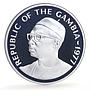 Gambia 20 and 40 dalasis Goose Aardvark Set WWF Wildlife proof silver coins 1977