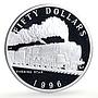 Marshall Islands 50 dollars Evening Star Trains Railways proof silver coin 1996