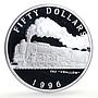 Marshall Islands 50 dollars C62 Swallow Trains Railways proof silver coin 1996