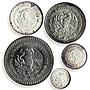 Mexico set of 5 coins Libertad Angel of Independence silver coins 1992