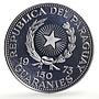 Paraguay 150 guaranies Poet Alessandro Manzoni Literature proof silver coin 1973