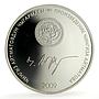 Kyrgyzstan 10 som Chingiz Aitmatov Mother Field Train proof silver coin 2009