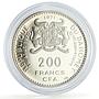 Benin Dahomey 200 francs Independence Abomey Woman KM-2.2 proof silver coin 1971