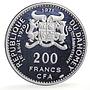 Benin Dahomey 200 francs Independence Abomey Woman KM-2.2 proof silver coin 1971