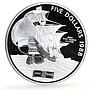 Bermuda 5 dollars San Antonio Ship Clipper Seafaring 5 oz proof silver coin 1988