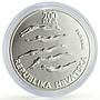 Croatia 200 kuna Atlanta Olympic Games Swimming Basketball silver coin 1996