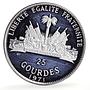 Haiti 25 gourdes Duvalier Airport Planes Aviation proof silver coin 1971