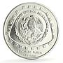 Mexico 5 pesos Jaguar Carving Art Precolombina Toltec silver coin 1998