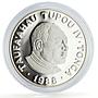 Tonga 1 paanga Seoul Olympic Games Javelin Thrower proof silver coin 1988