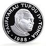 Tonga 1 paanga Seoul Olympic Games Javelin Thrower proof silver coin 1988