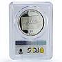 Cambodia 20 riels Prehistoric Monoclonius Dinosaurs PR68 PCGS silver coin 1995