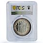 Spain Provisional Gobierno 5 Pesetas 1869 Restrike SP65 PCGS silver medal 1968