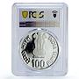 India 100 rupees UNICEF Save the Children Child Year PR69 PCGS silver coin 1981