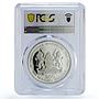 Kenya 500 shillings President Moi Independence PR70 PCGS silver coin 1988