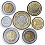 Mexico Various Set Millennium Turn Precolombina Aztec BU bimetal coins 2000