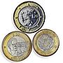 Mexico Various Set Republic Coinage Commemorative BU bimetal coins 2001