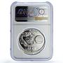 Thailand 50 baht Dragon Year Auspicious Millennium PF67 NGC silver coin 2000