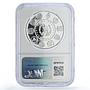 Guatemala 1 quetzal Canoe Fisher Ibero-American PF69 NGC silver coin 2002