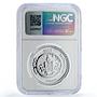 Mongolia 500 togrog Tiger Wildlife Conservation Fauna PF68 NGC silver coin 1998
