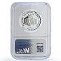 Nicaragua 1 cordoba Ruben Dario Theater Dances Art PF69 NGC silver coin 1994