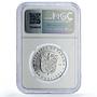 Panama 1 balboa John F Kennedy History Politics PF68 NGC silver coin 1988